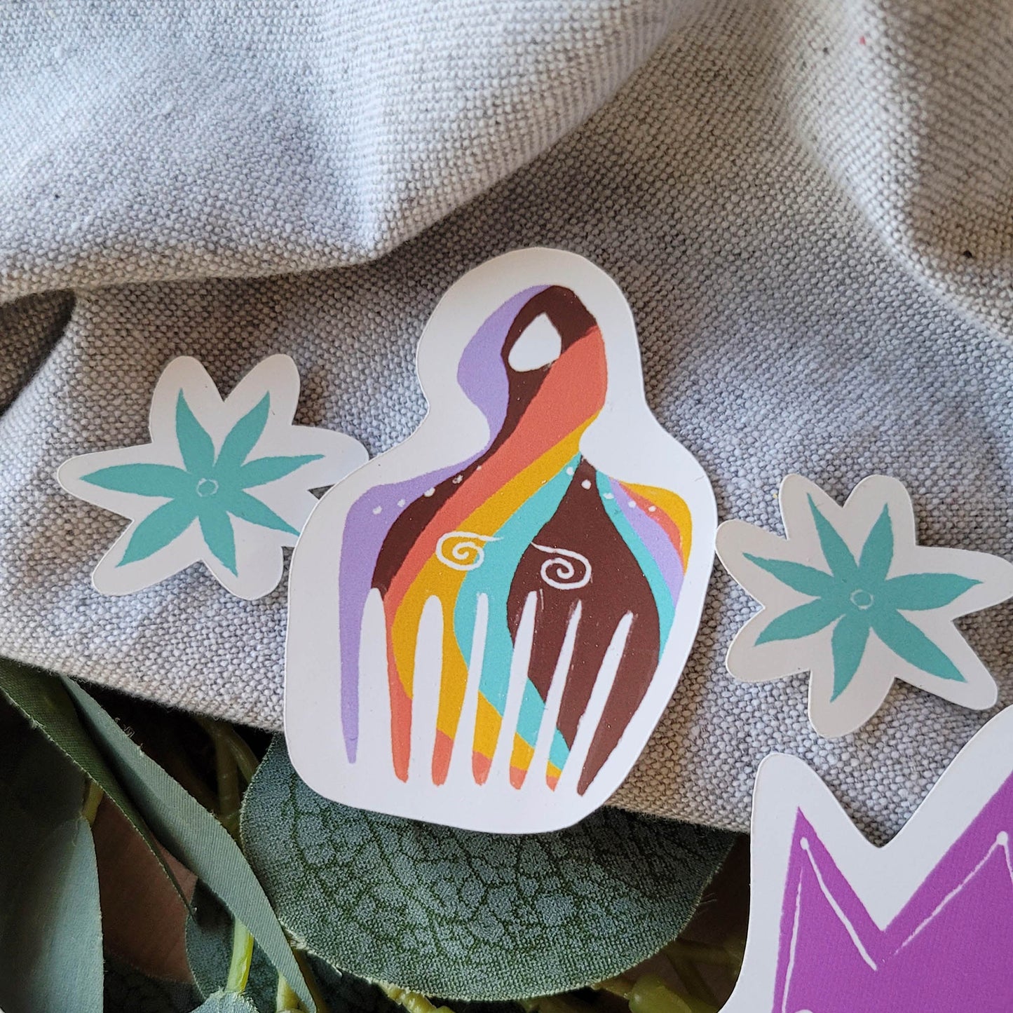 African American Hair Accessories Sticker Pack 1