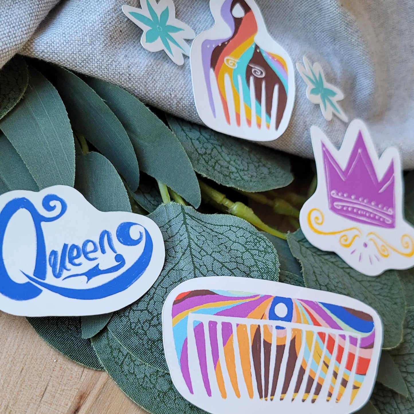 African American Hair Accessories Sticker Pack 1