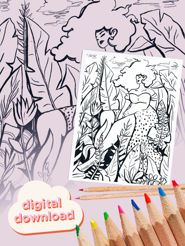 Amongst The Petals instant printable coloring page download MoGigi™