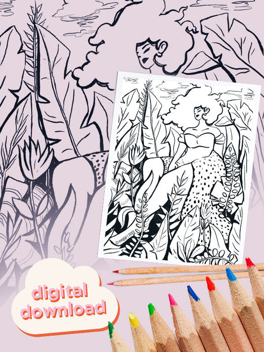 Amongst The Petals instant printable coloring page download MoGigi™