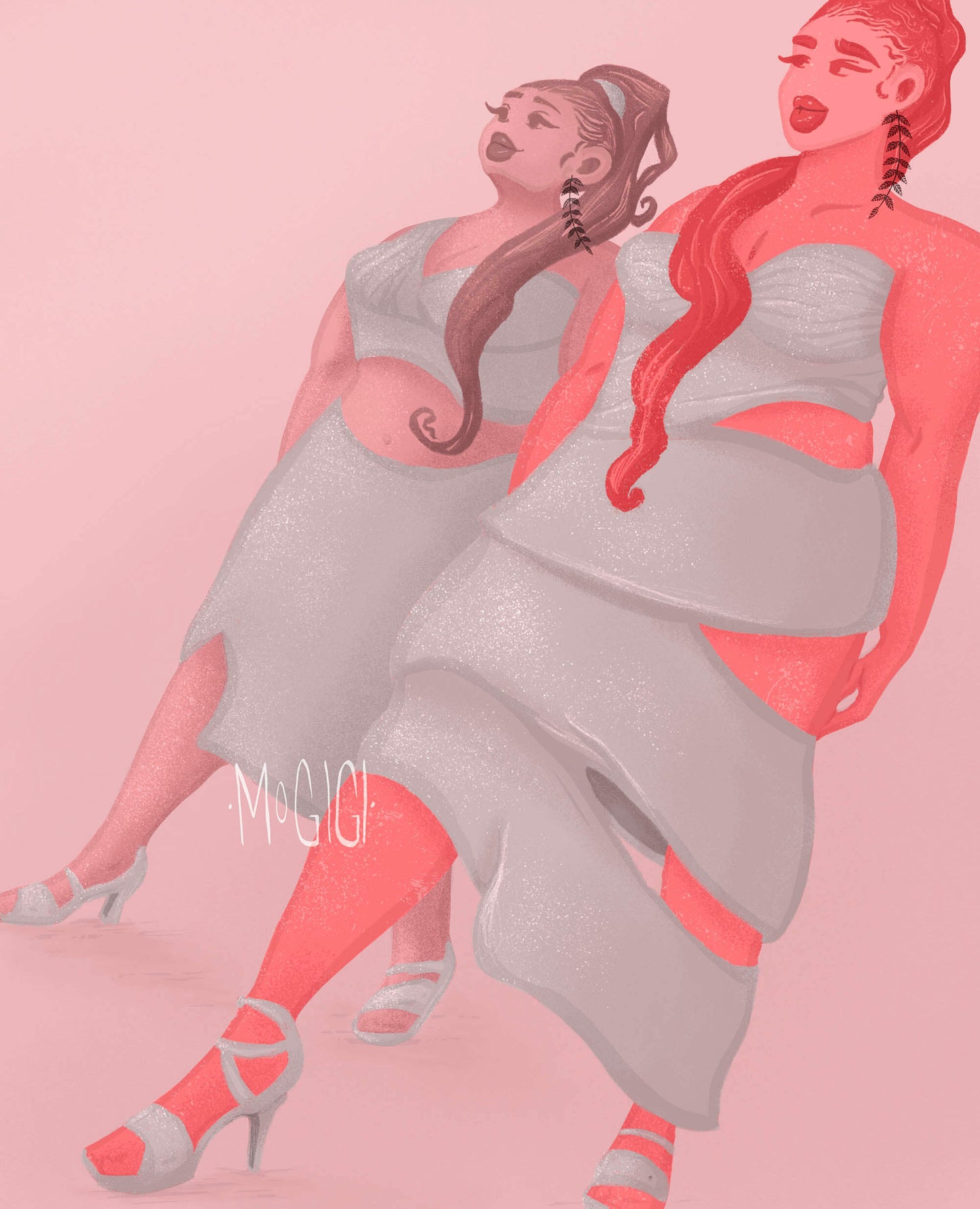 And We Stand motivational black women supporting each other art print MoGigi™