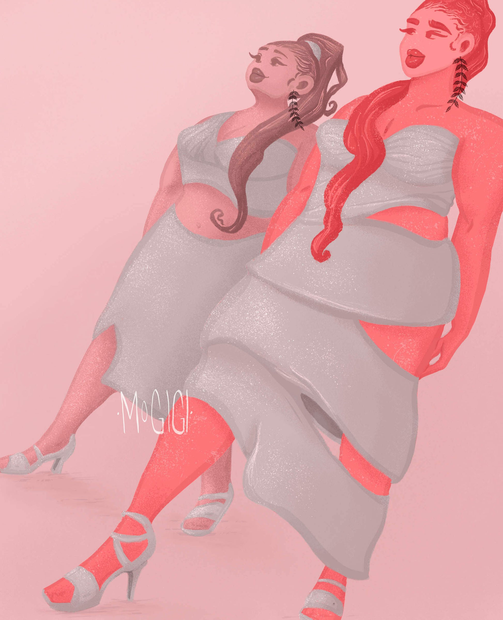 And We Stand motivational black women supporting each other art print MoGigi™