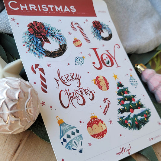 Vintage Traditional Christmas Planner Sticker Sheet