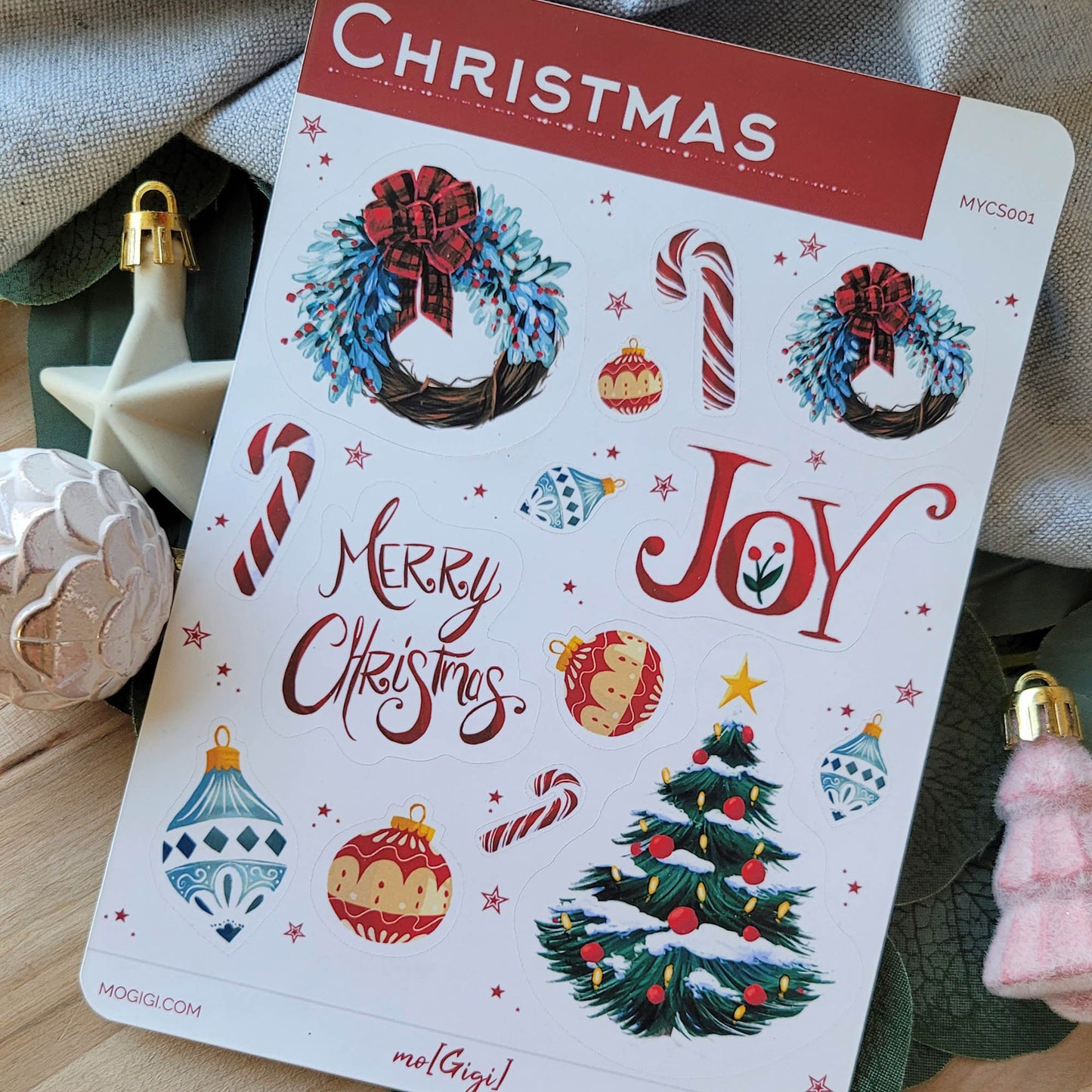 Vintage Traditional Christmas Planner Sticker Sheet