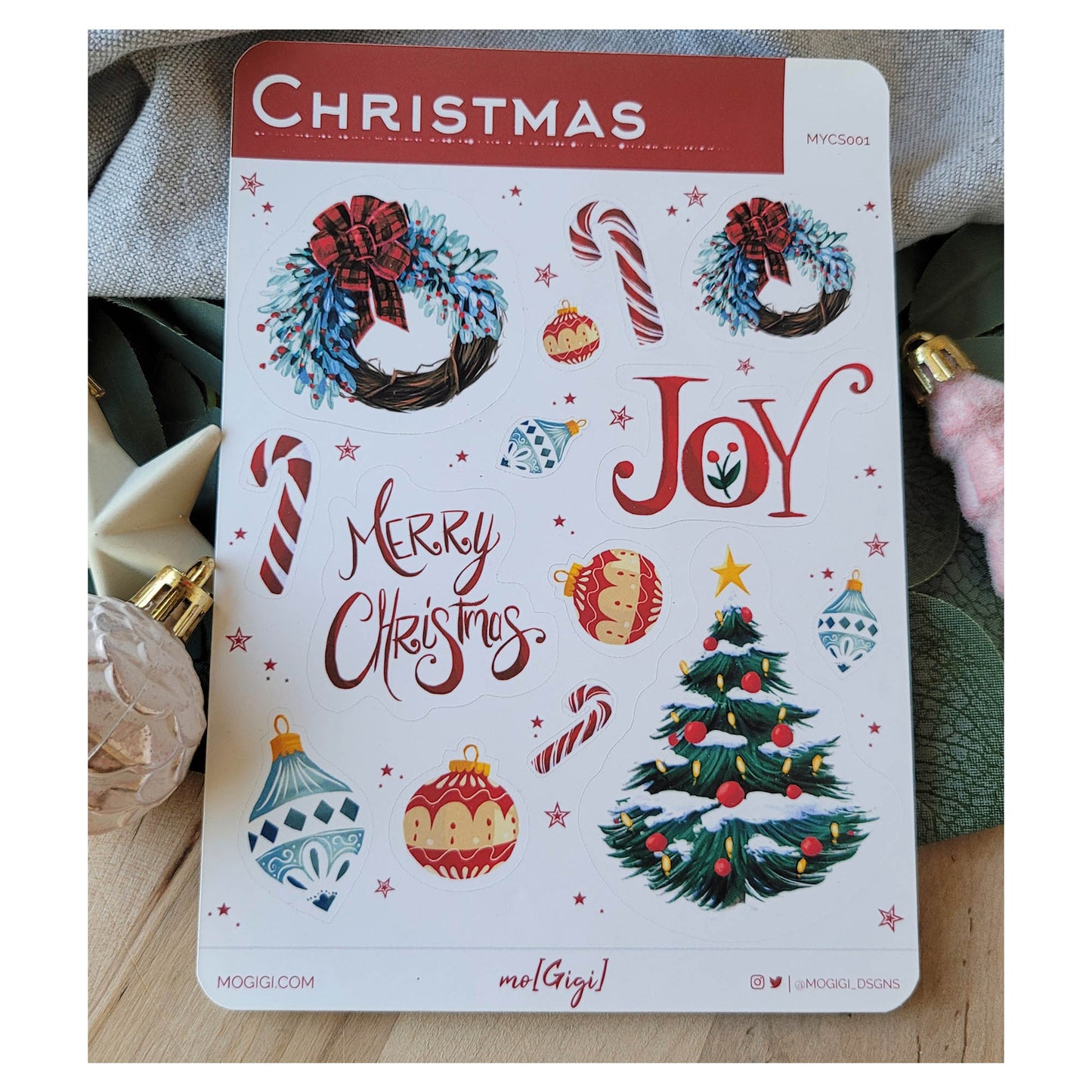 Vintage Traditional Christmas Planner Sticker Sheet