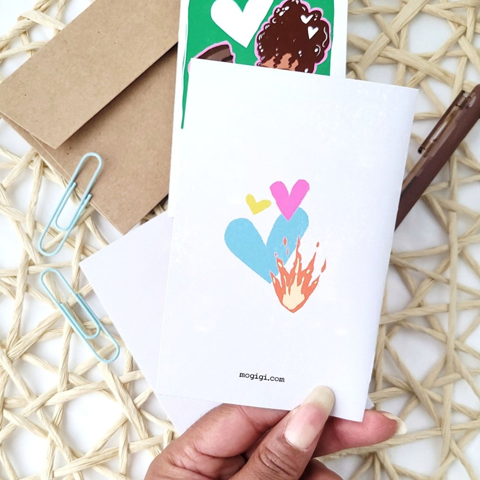 illustrations by Gigi Moore mini blank card set with black women and men art, all occassions