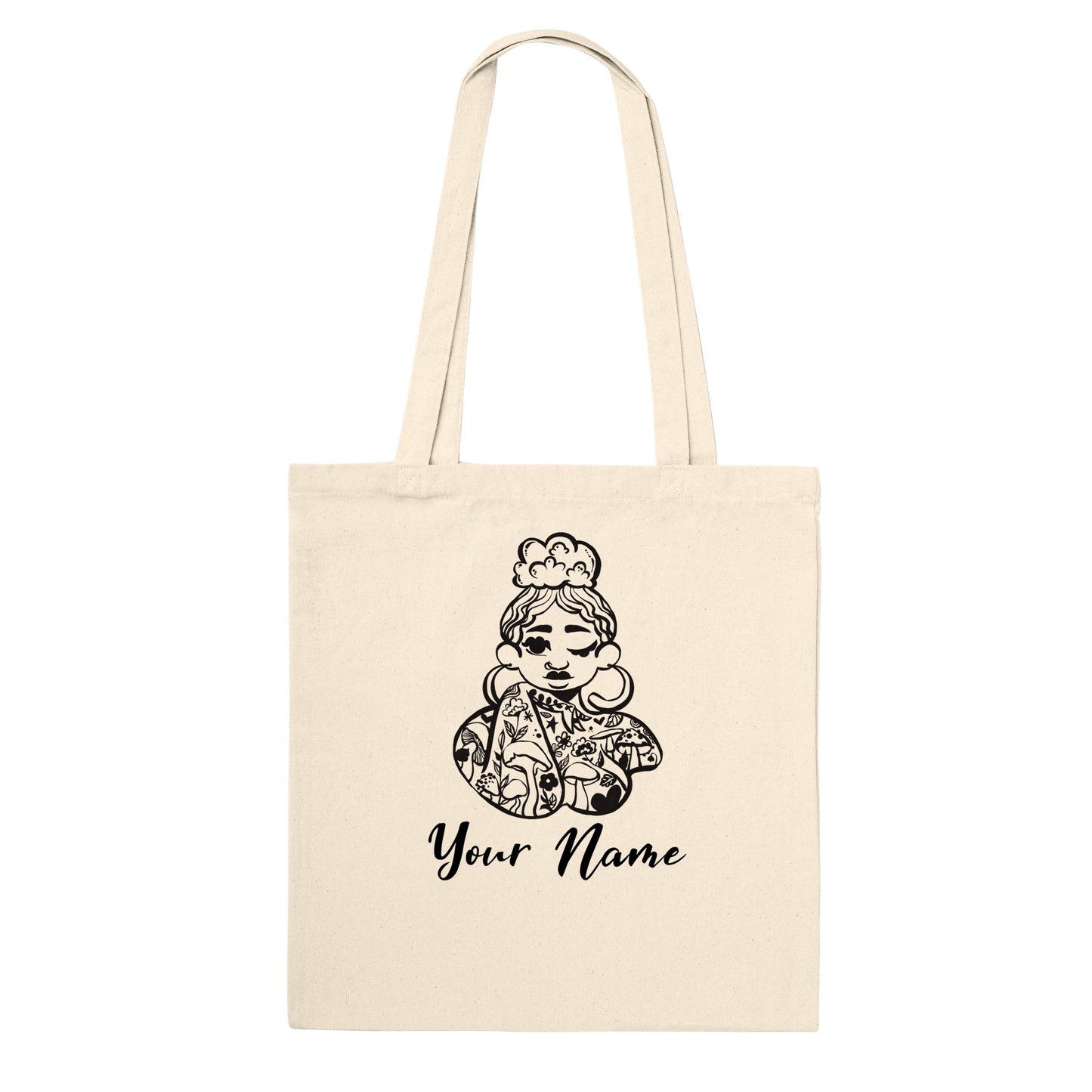 Add your name for a personalized tote bag