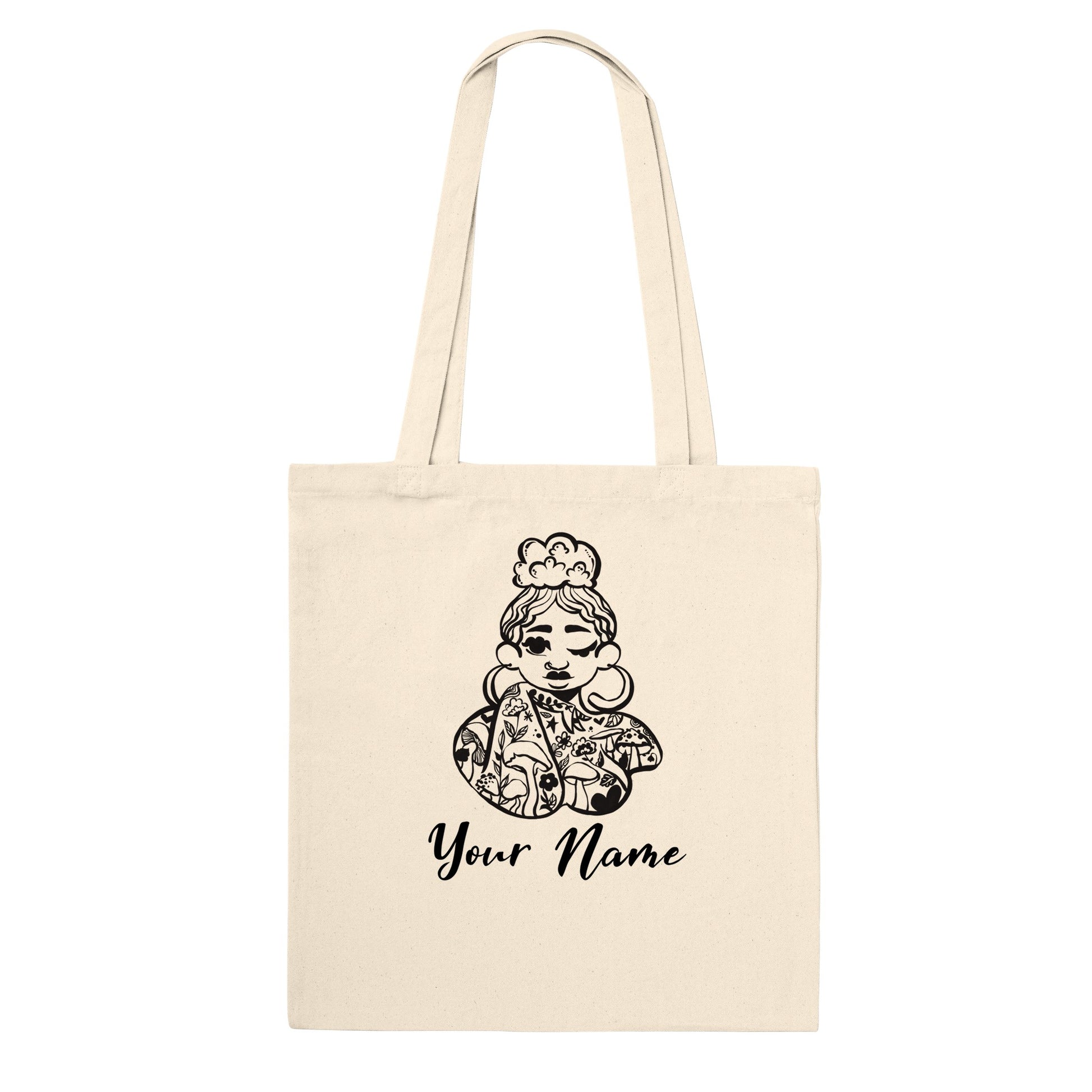 Add your name for a personalized tote bag