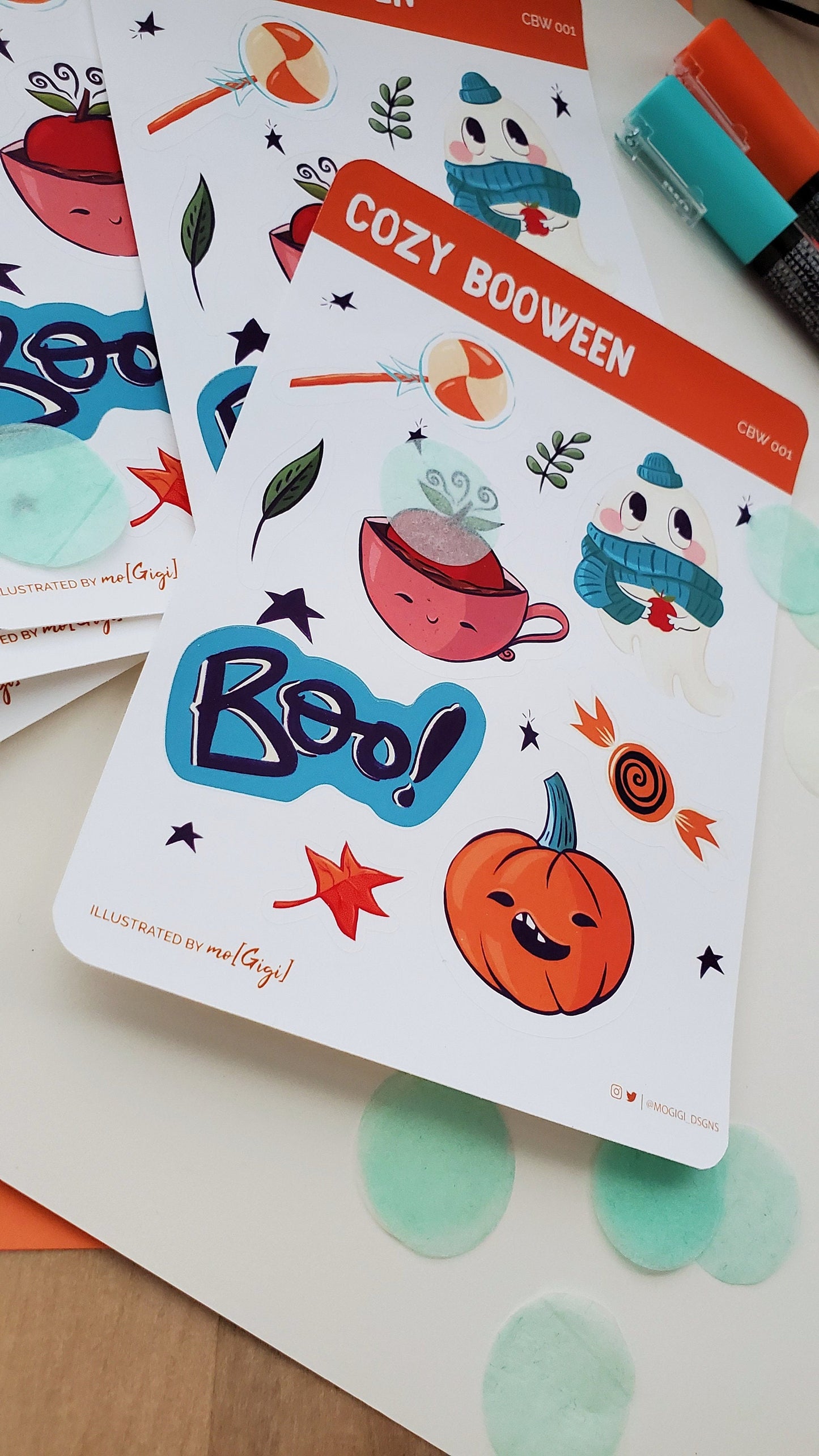 Cozy Booween Halloween Fall Autumn Sticker Sheet