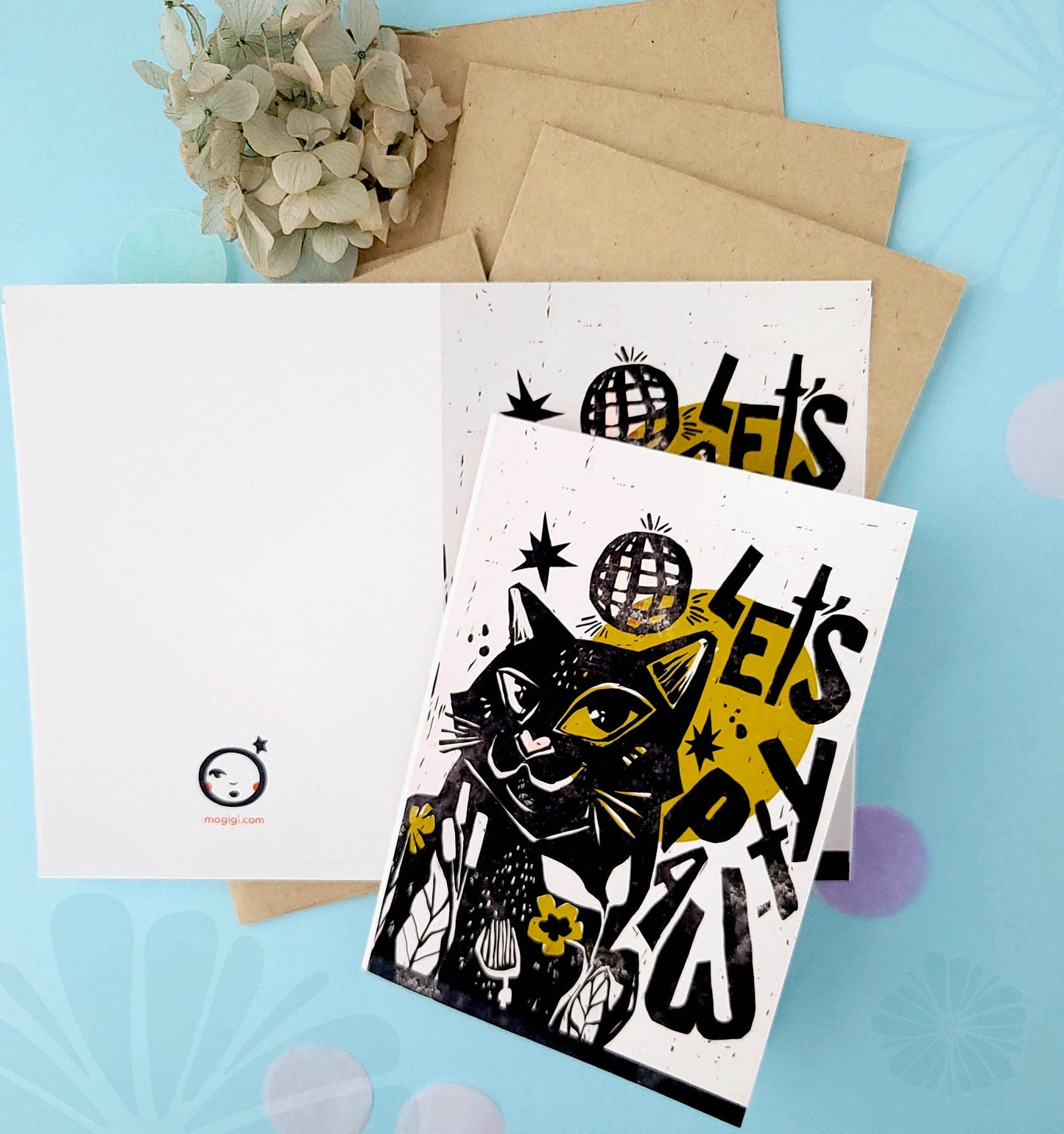 Let's Pawty - Funny Cat Meme Mini Greeting Cards Set