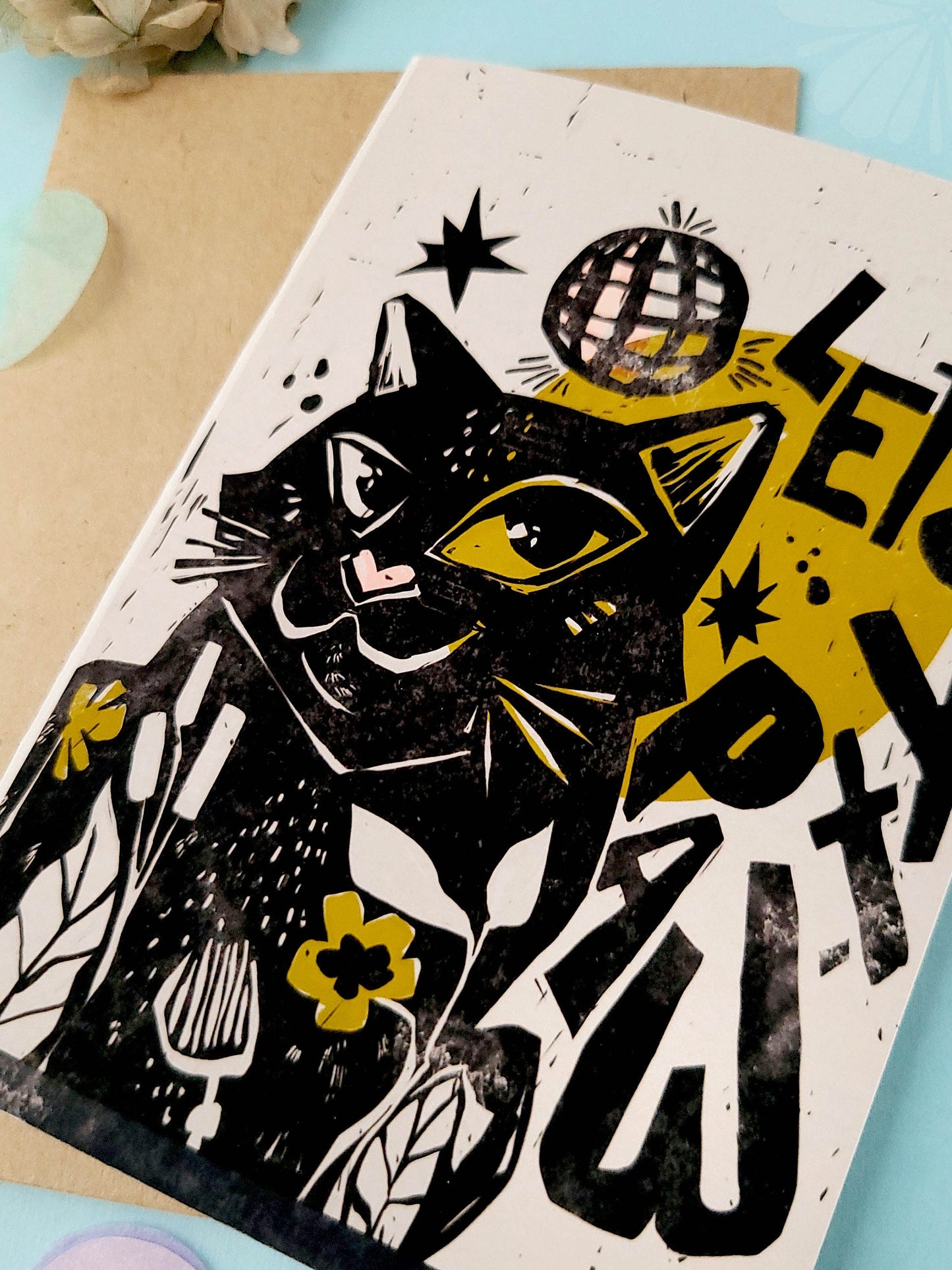 Let's Pawty - Funny Cat Meme Mini Greeting Cards Set