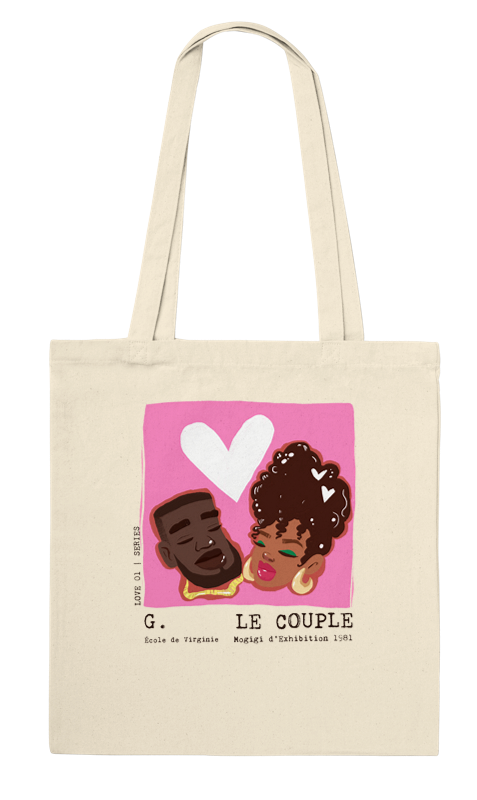 Premium Cotton Tote Bag featuring The Couple illustration by MoGigi™ 