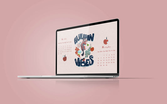 Autumn Vibes Calendar Desktop Wallpaper - Free Digital Download