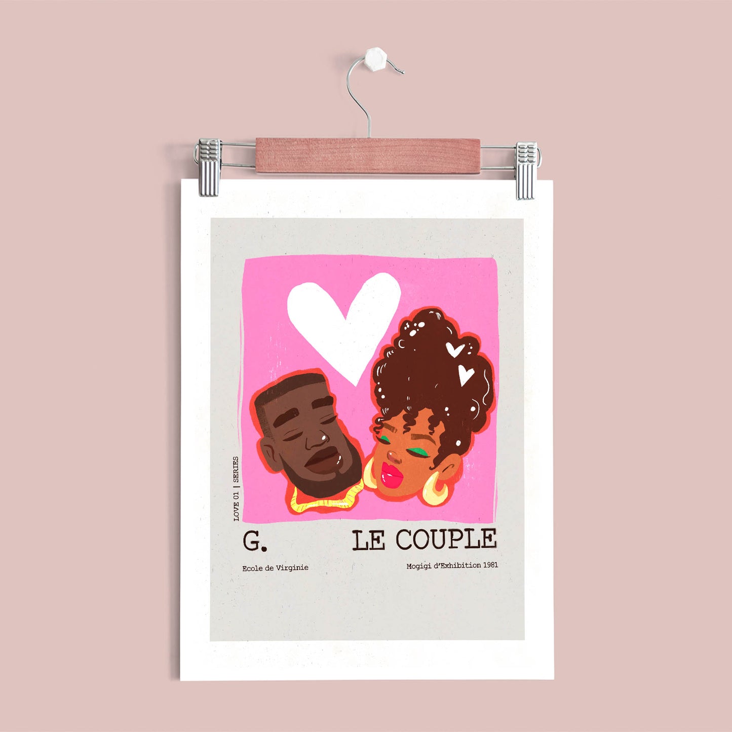 Le Couple aka The Couple - Black Couple Love Print