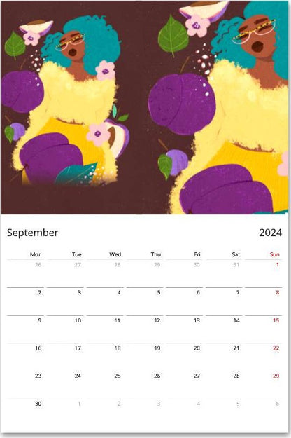 2024 Fruit Girls Wall Calendar